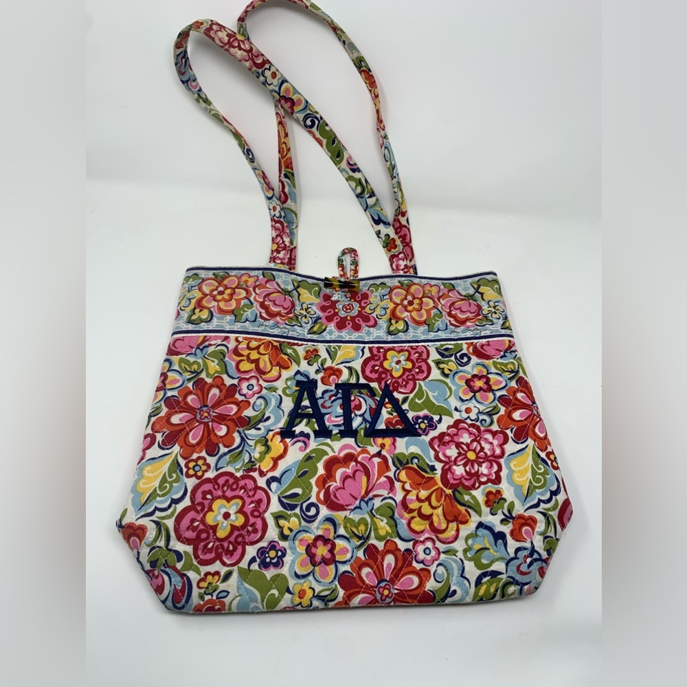 Vera Bradley Toggle tote in Hope Garden embroidered Alpha Gamma Delta